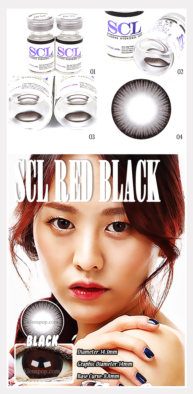 Description image of SCL Red Black (2pcs) 6 Months Color Contacts